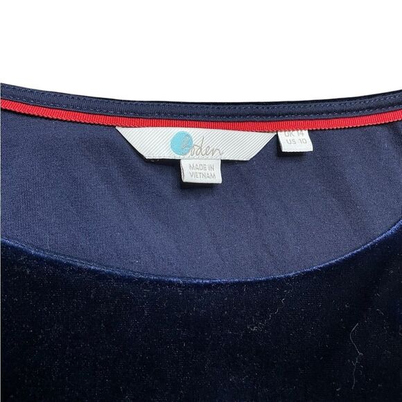 Boden Suki Velvet Blue Long Sleeve Blouse Size 10 - Picture 6 of 6